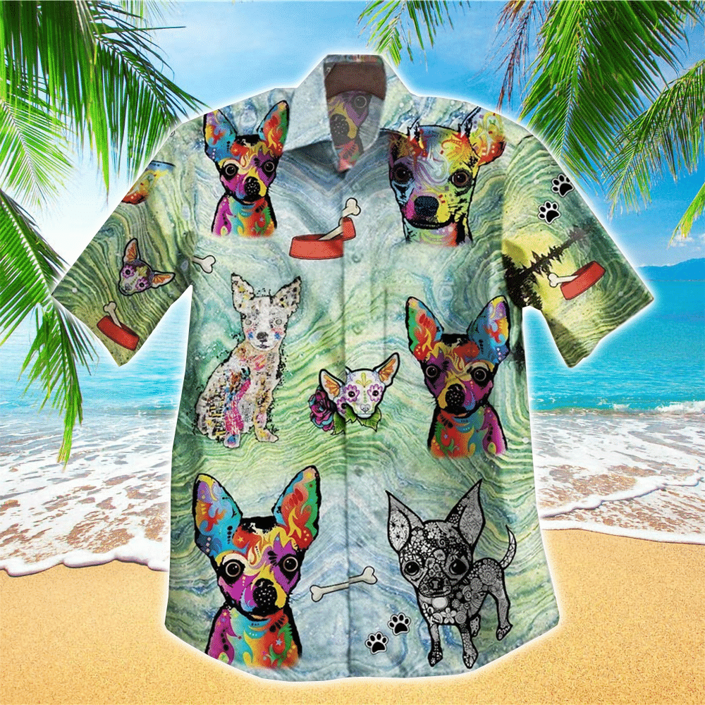 Chihuahua Hawaiian Shirt Mens Hawaiian Shirt For Dog Lover Shirt for Men and Women