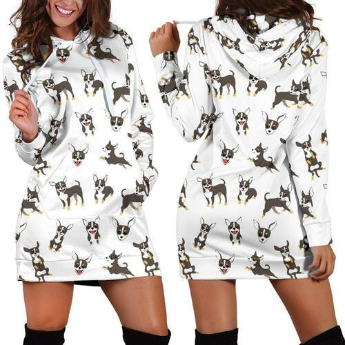 Chihuahua Hoodie Dress Sweater Dress Sweatshirt Dress 3d All Over Print For Women Hoodie