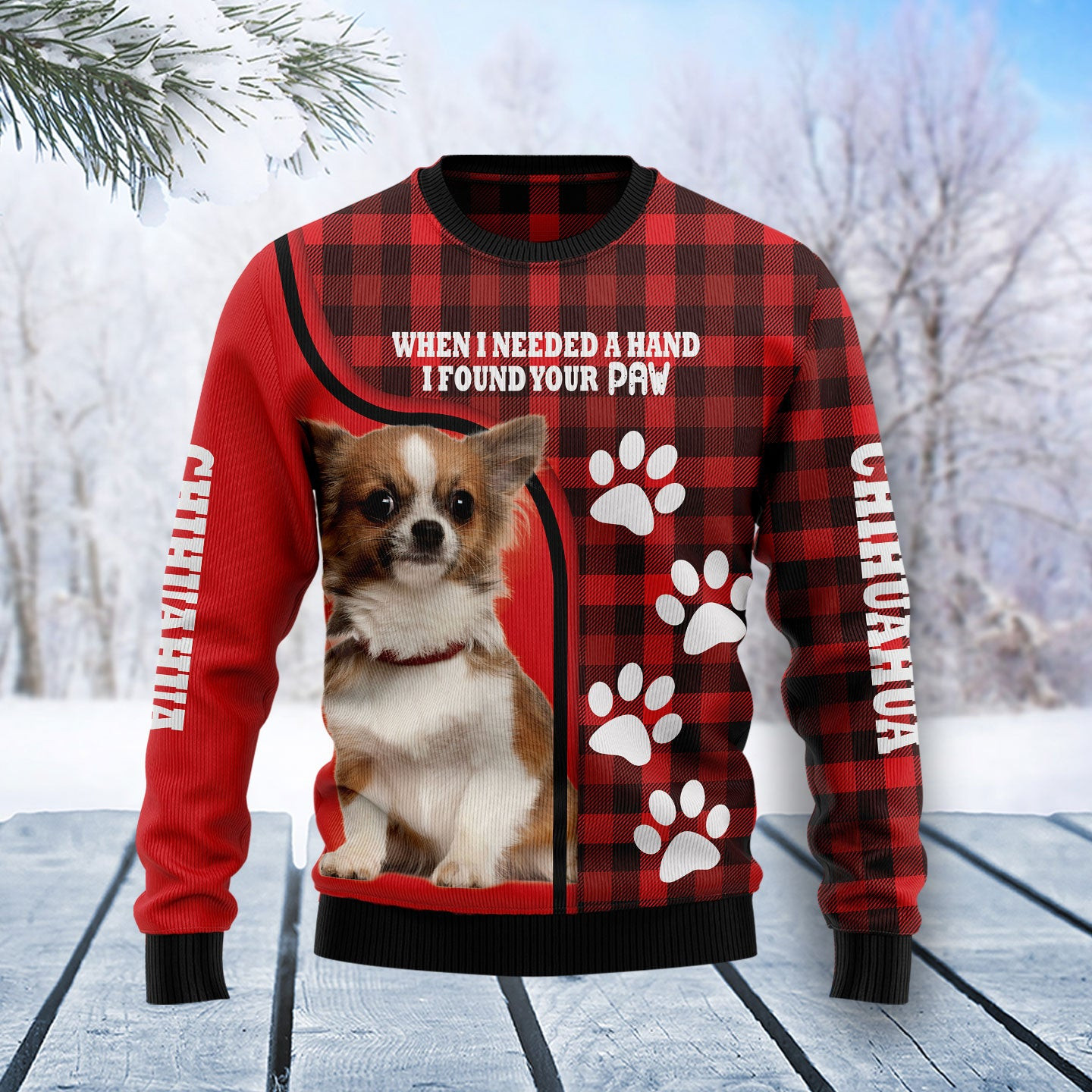 Chihuahua Paw Ugly Christmas Sweater