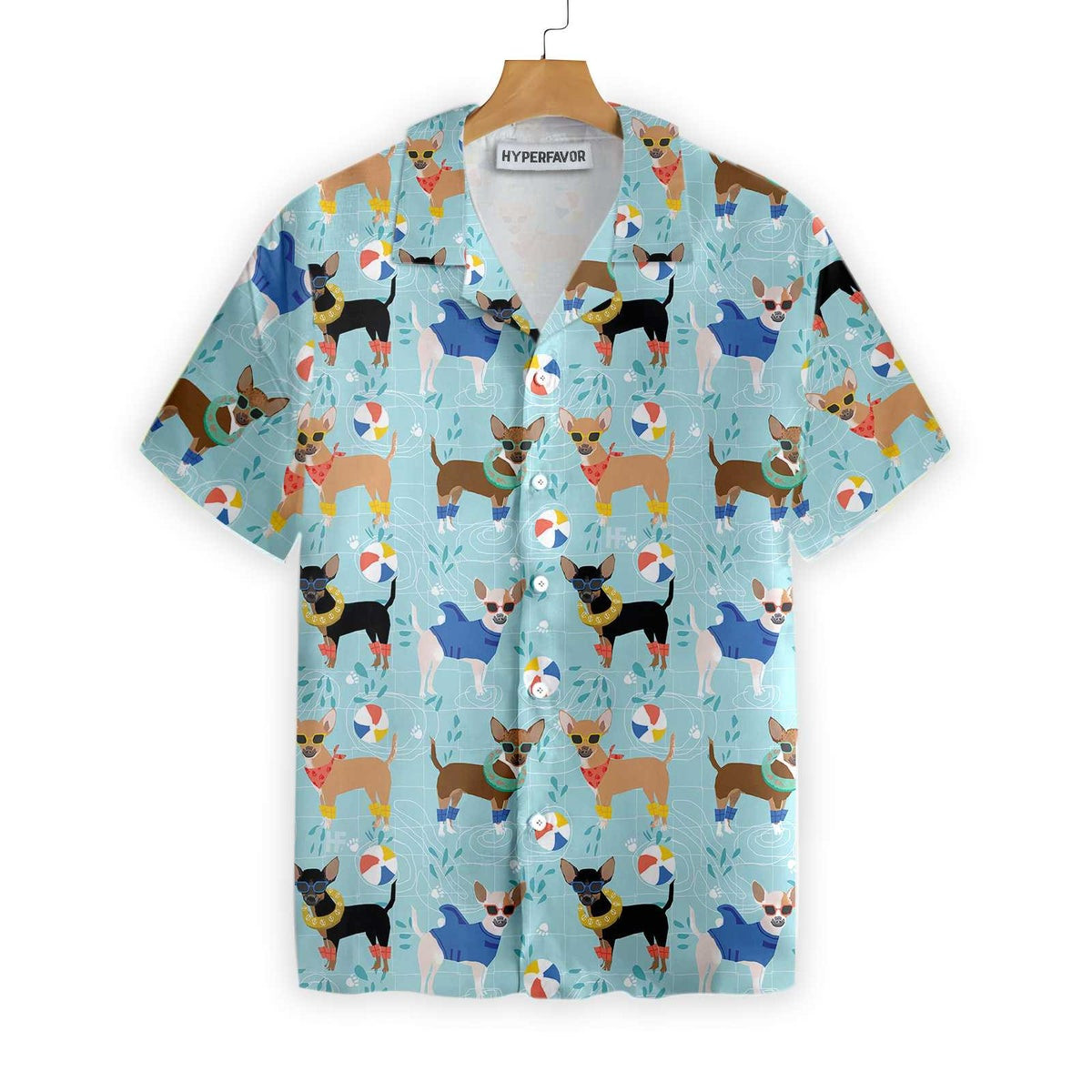 Chihuahua Pool Party Hawaiian Shirt