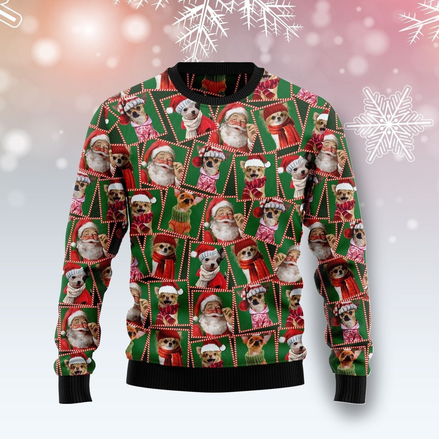 Chihuahua Santa Claus Ugly Christmas Sweater