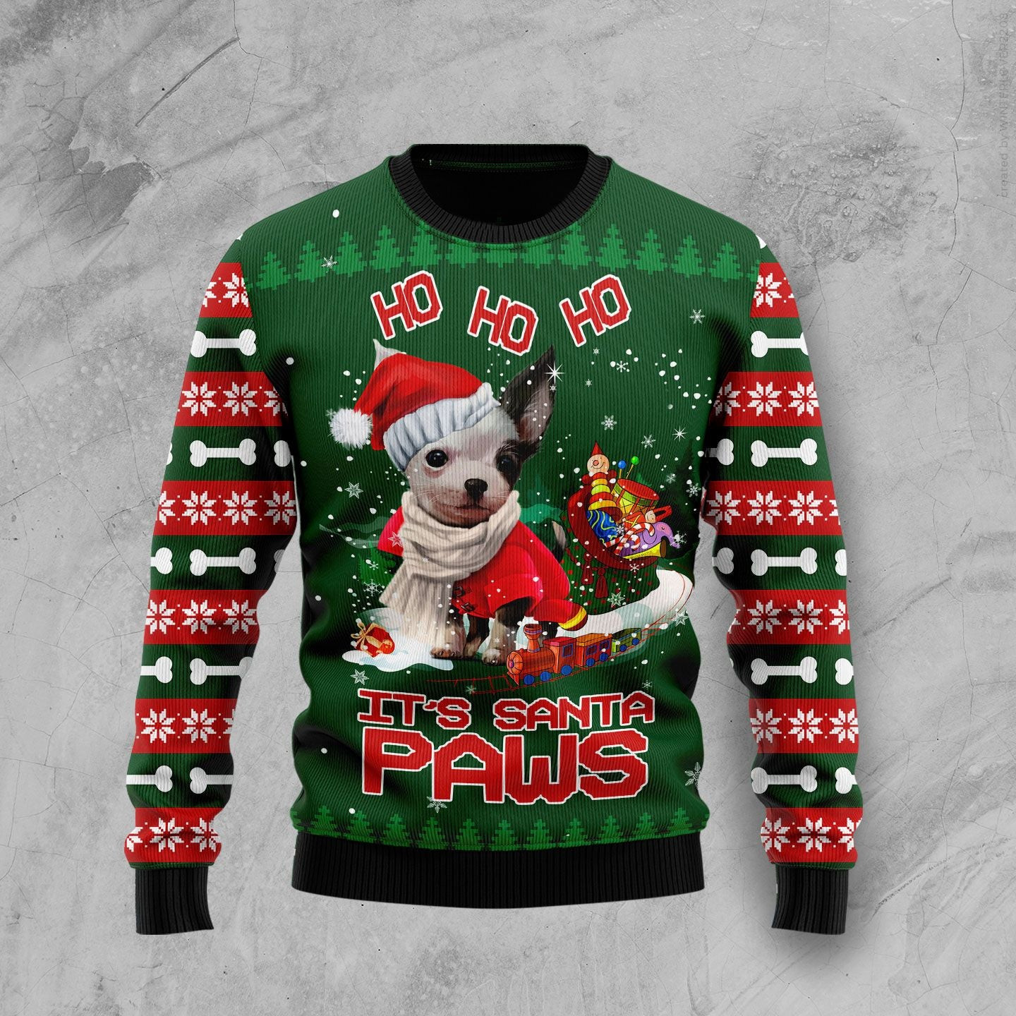 Chihuahua Santa Paws Ugly Christmas Sweater