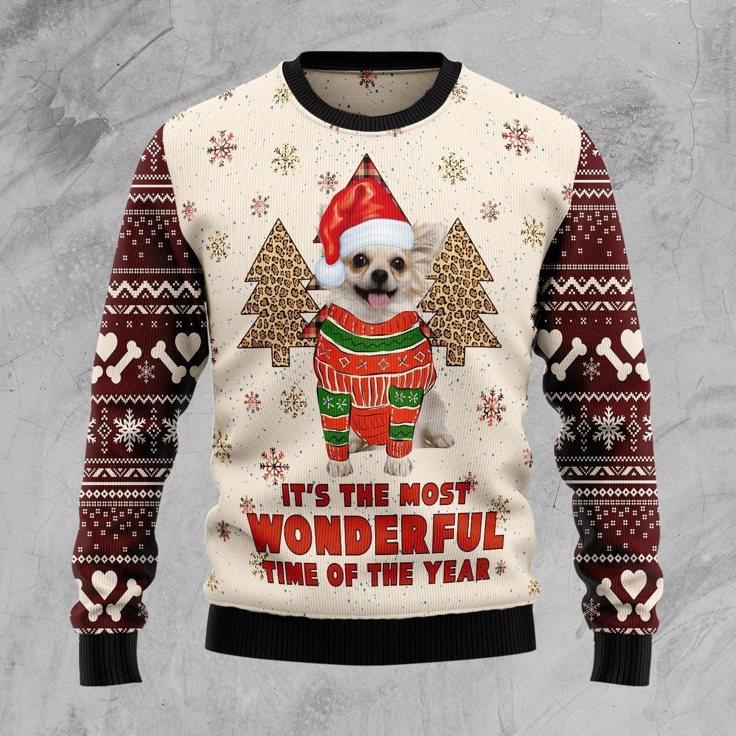 Chihuahua The Most Beautiful Time Ugly Christmas Sweater Ugly Sweater For Men Women, Holiday Sweater