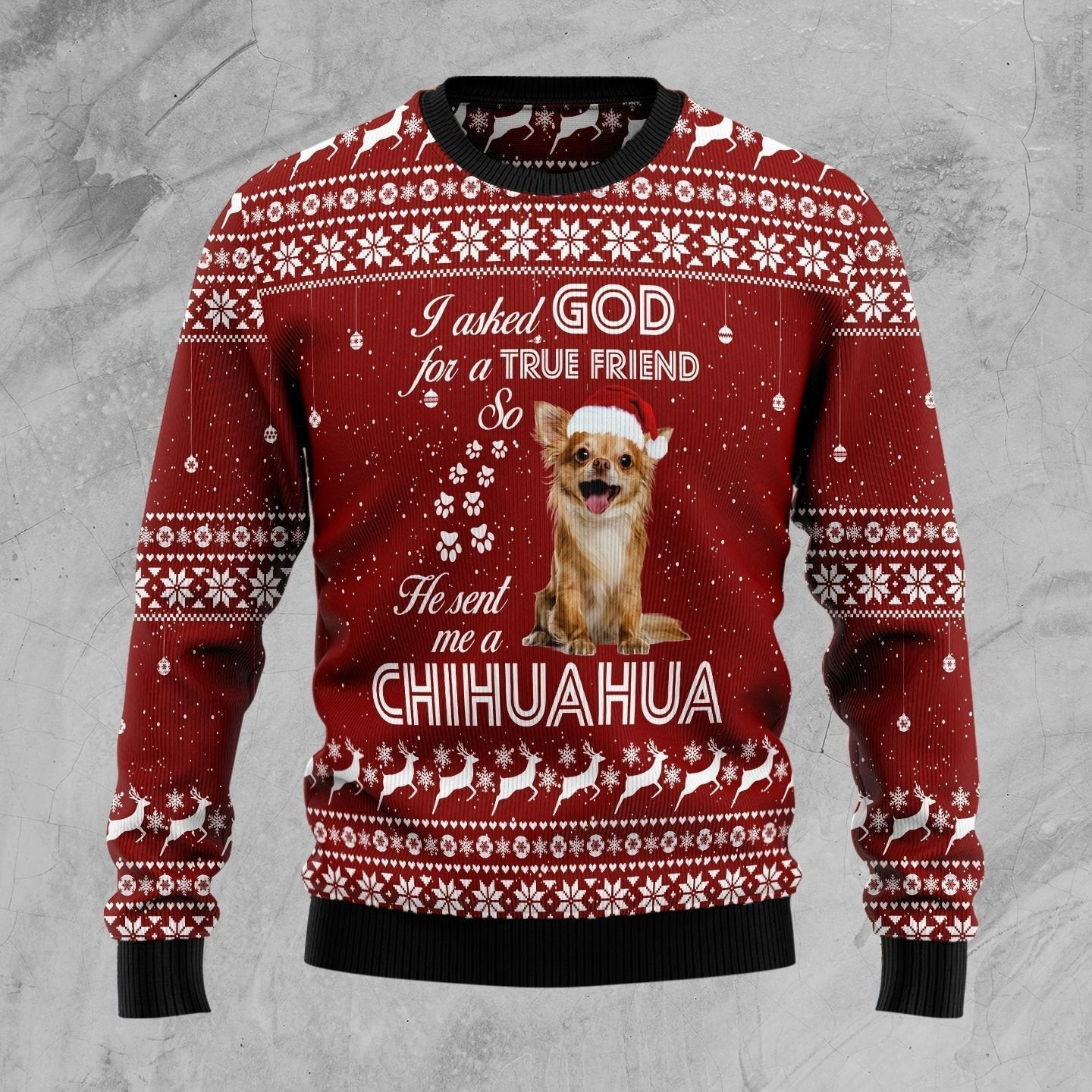 Chihuahua True Friend Ugly Christmas Sweater Ugly Sweater For Men Women, Holiday Sweater