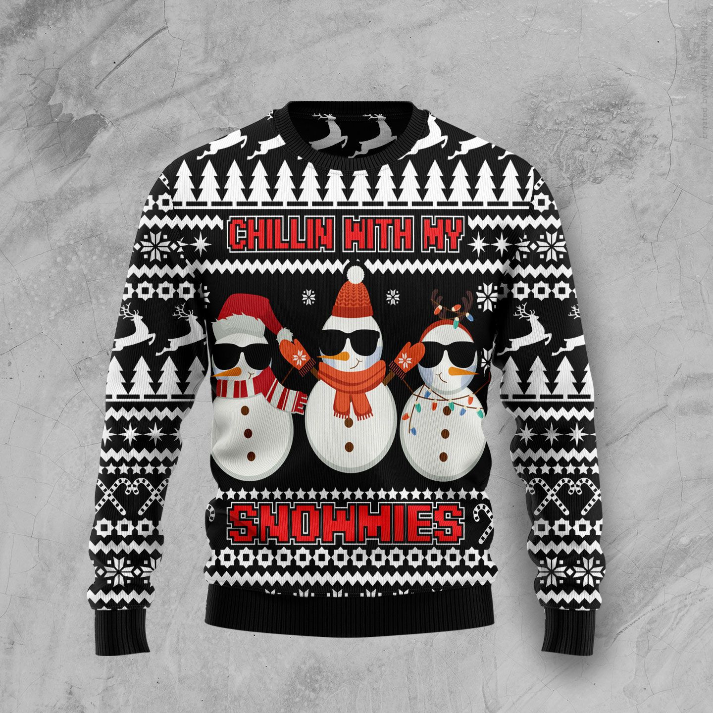 Chillin With My Snowmies Ugly Christmas Sweater Ugly Sweater For Men Women