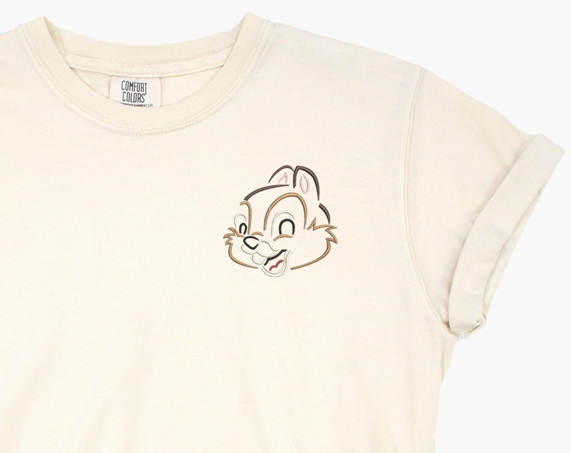 Chip Dale Embroidered Tshirt Chip Embroidered Shirt Chip And Dale T Shirt Disney Princess Shirt Disney Tshirt Womens Disney Shirt