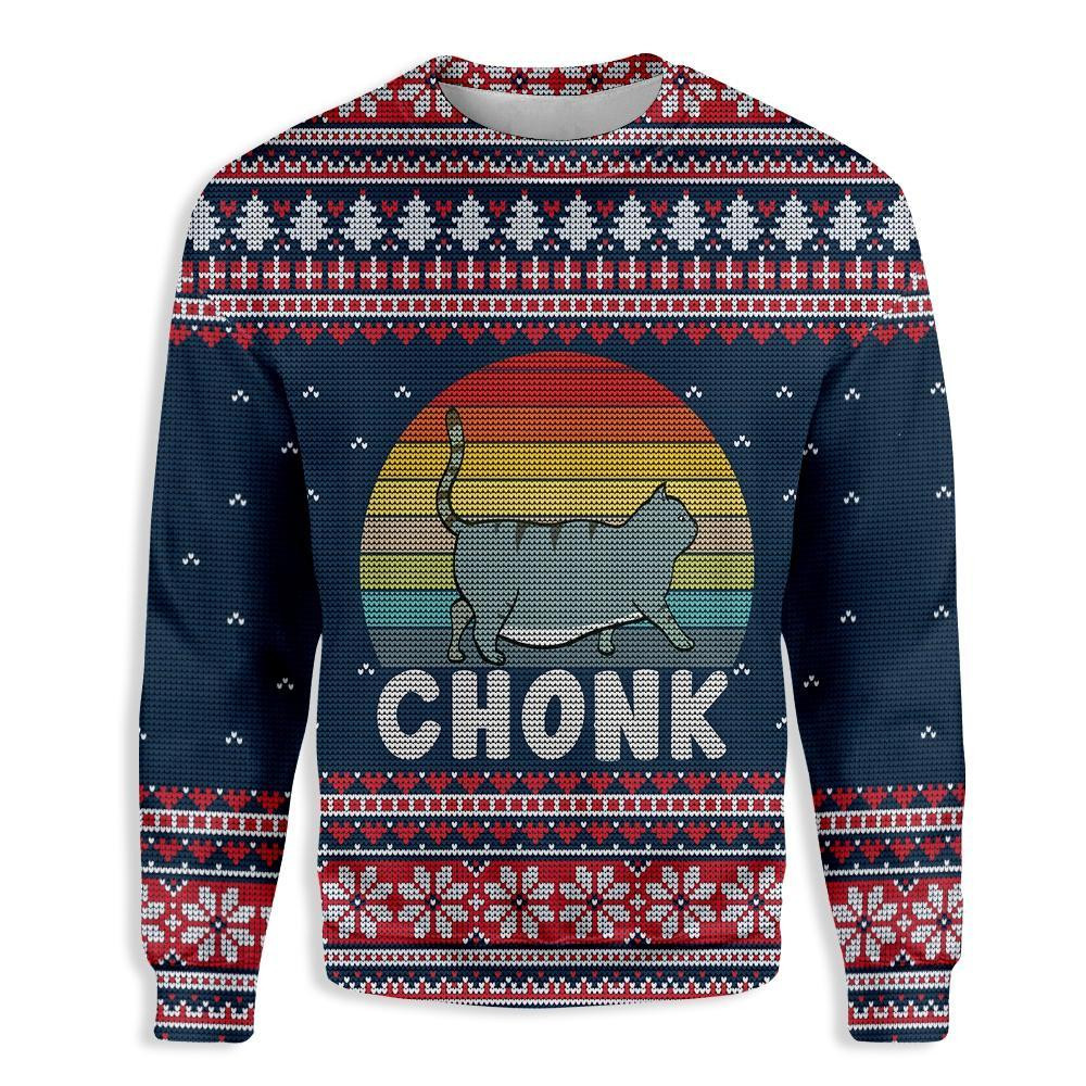 Chonk Cat Ugly Christmas Sweater