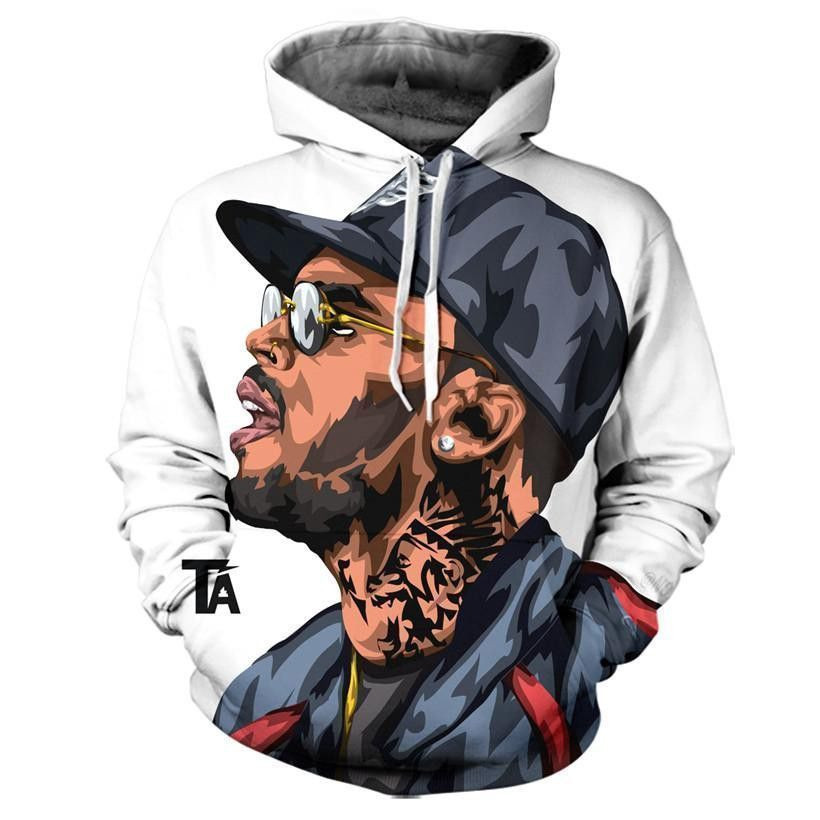 Chris Brown Pullover And Zippered Hoodies Custom 3D Chris Brown Graphic Printed 3D Hoodie All Over Print Hoodie For Men For Women