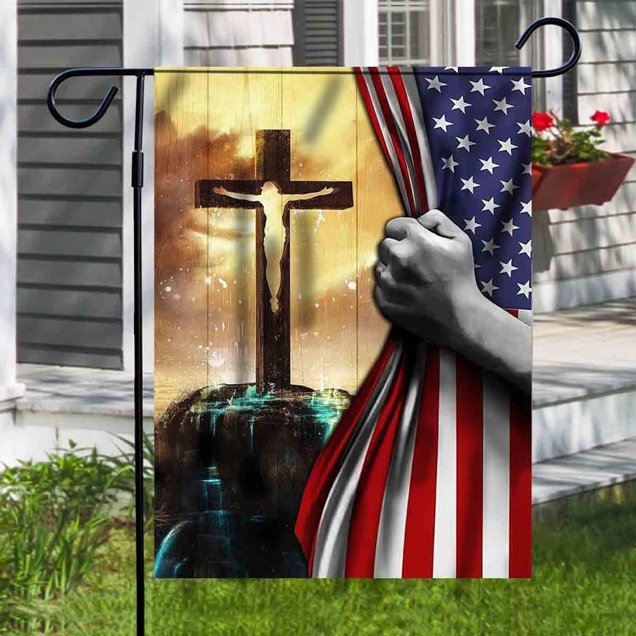 Christian Cross Art Flag America Flag 4th Of July Us Garden Flag House Flag