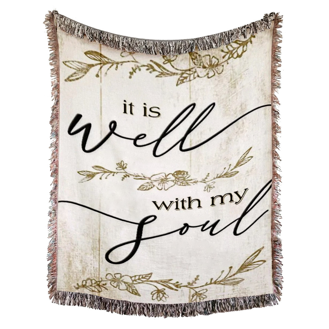 Christian Hymn Woven Blanket - It Is Well With My Soul Woven Throw Blanket - Christian Hymn Tapestry Decor For Christian Blanket