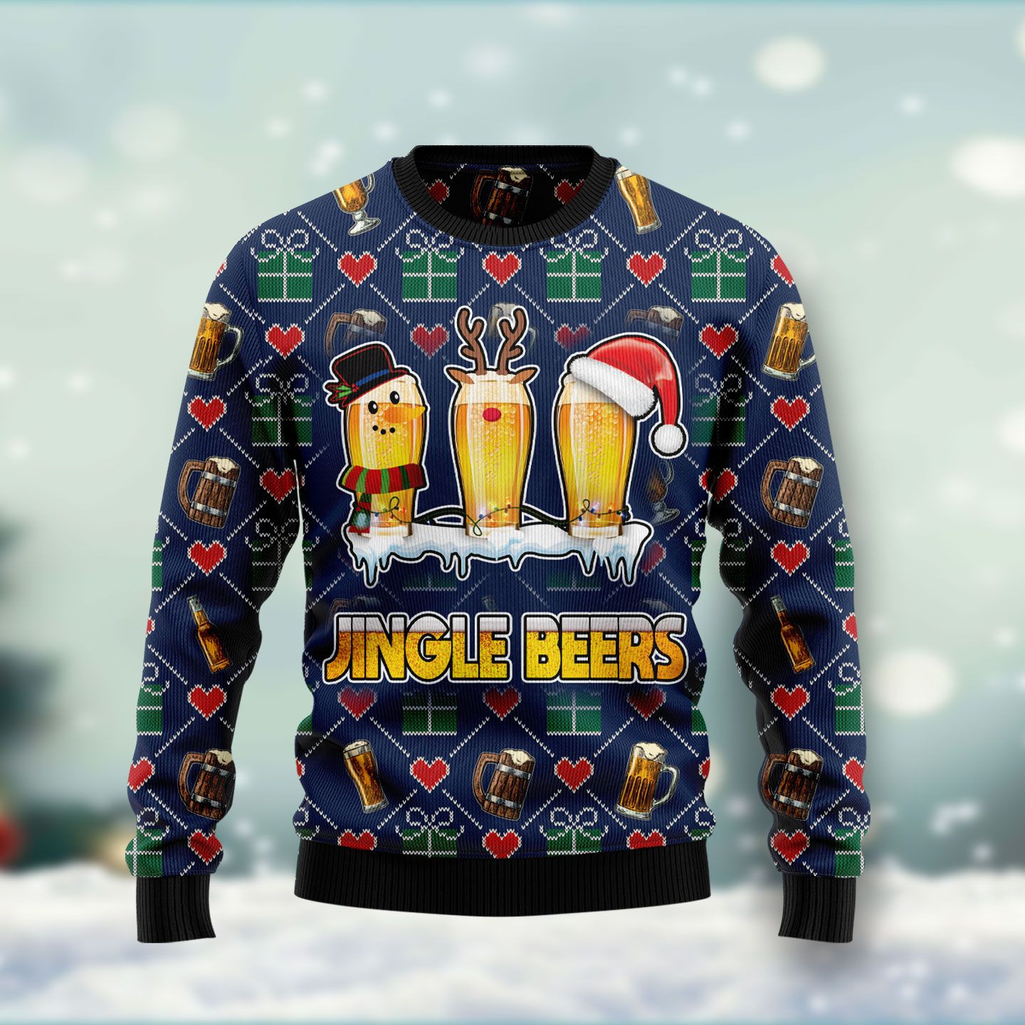 Christmas Beer Reindeer Ugly Christmas Sweater Ugly Sweater For Men Women