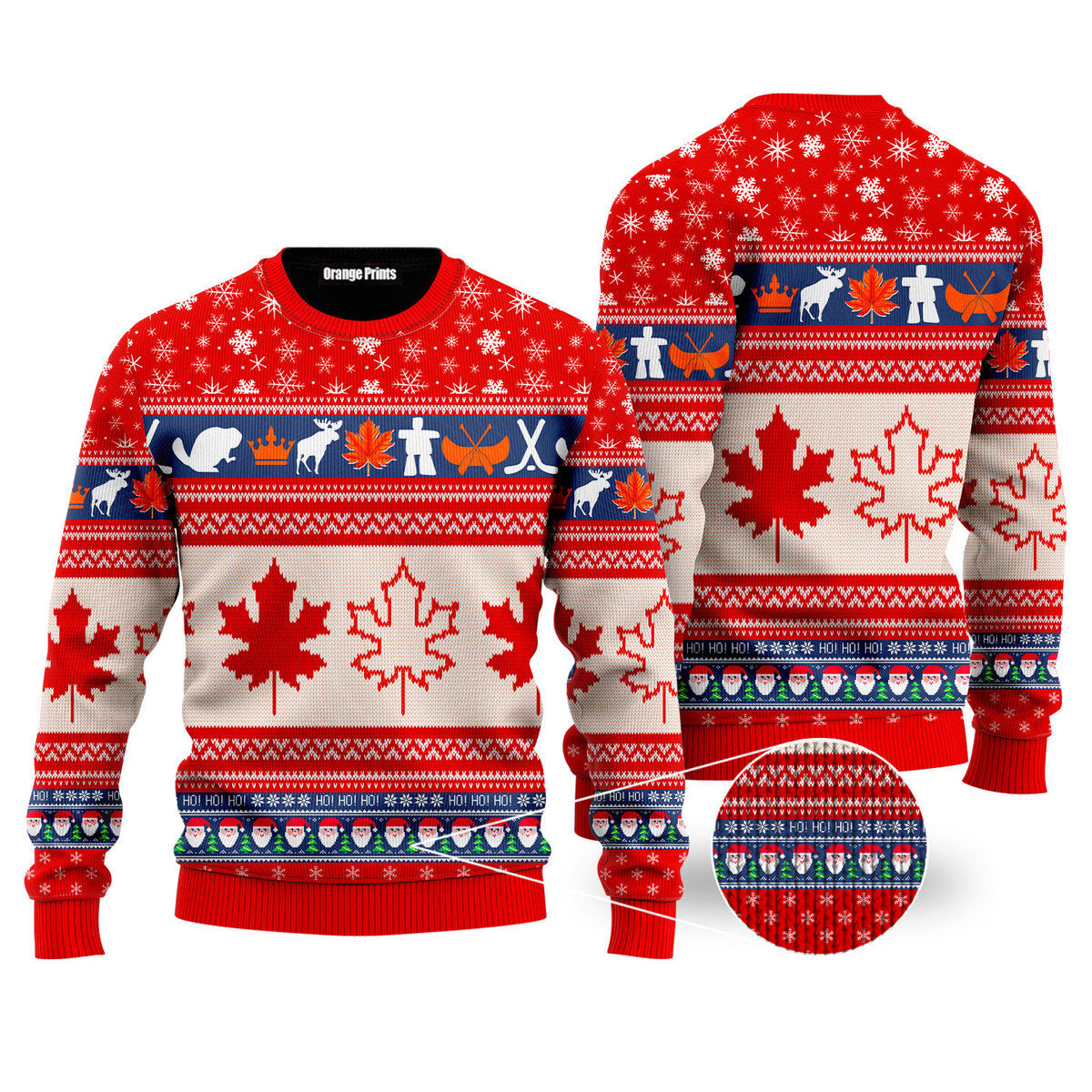 Christmas Canada Maple Leaf Ugly Christmas Sweater Ugly Sweater For Men Women