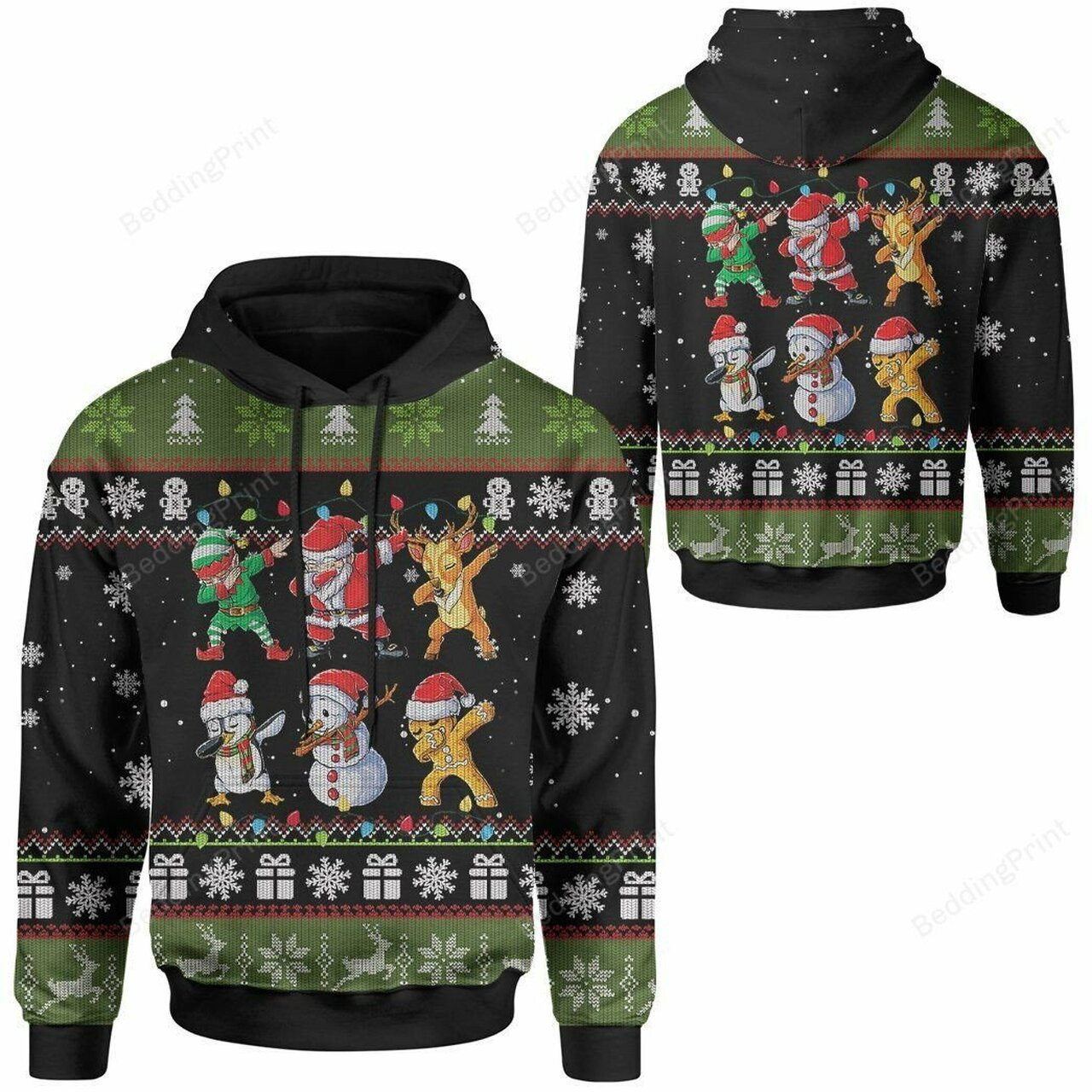 Christmas Dabbing Ugly 3d All Over Printed Hoodie