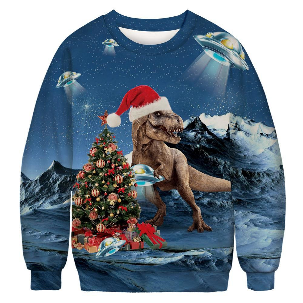Christmas Dinosaur Ugly Christmas Sweater Ugly Sweater For Men Women