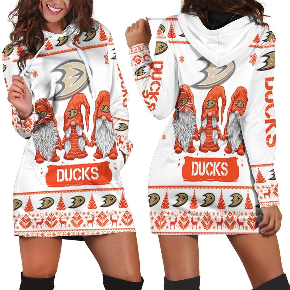 Christmas Gnomes Anaheim Ducks Ugly Sweatshirt Christmas 3d Hoodie Dress Sweater Dress Sweatshirt Dress