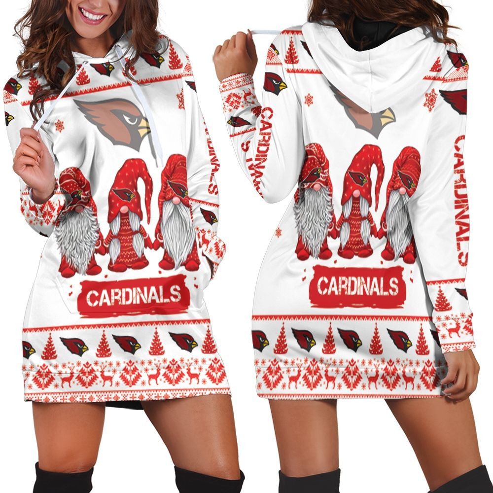 Christmas Gnomes Arizona Cardinals Ugly Sweatshirt Christmas 3d Hoodie Dress For Women