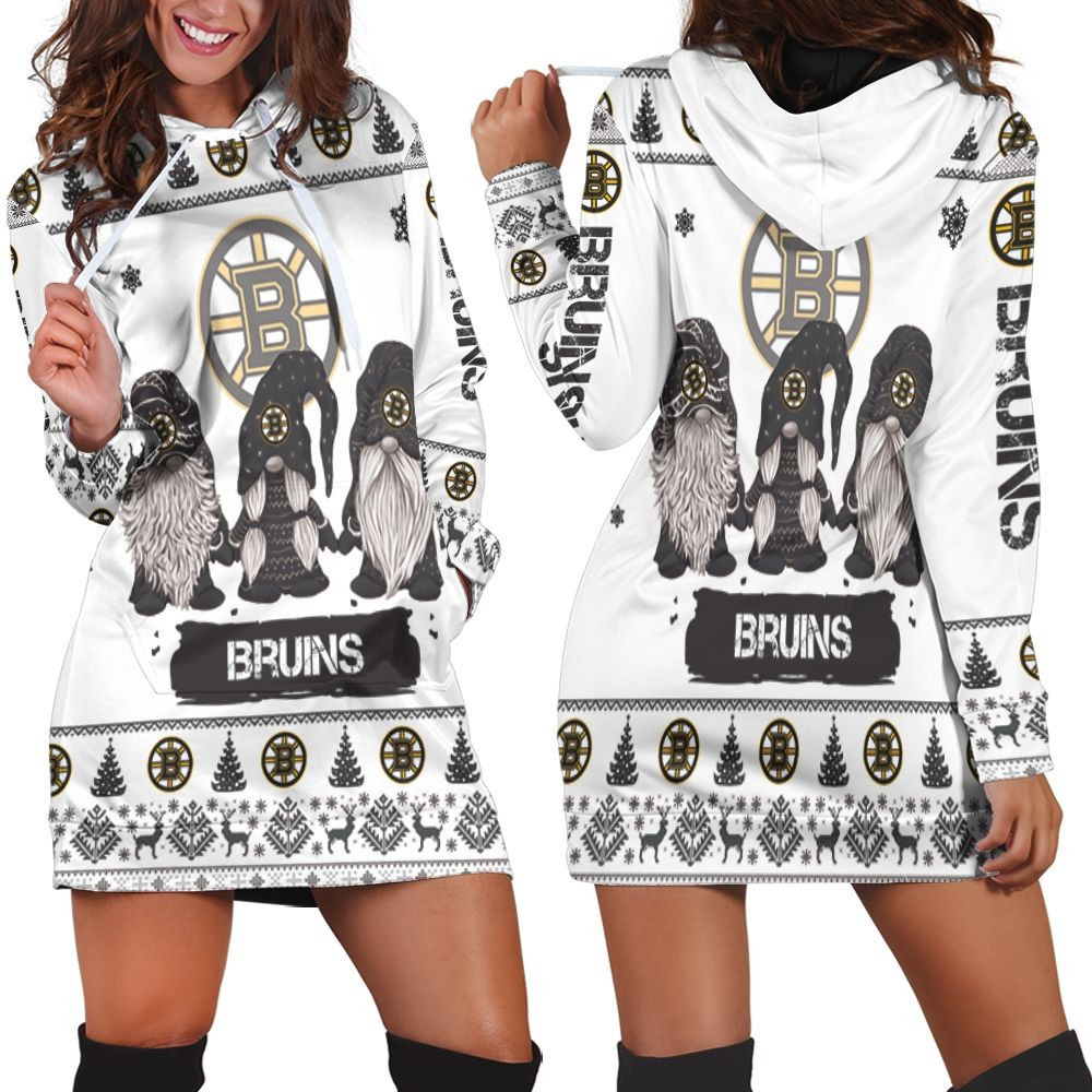 Christmas Gnomes Boston Bruins Ugly Sweatshirt Christmas 3d Hoodie Dress For Women