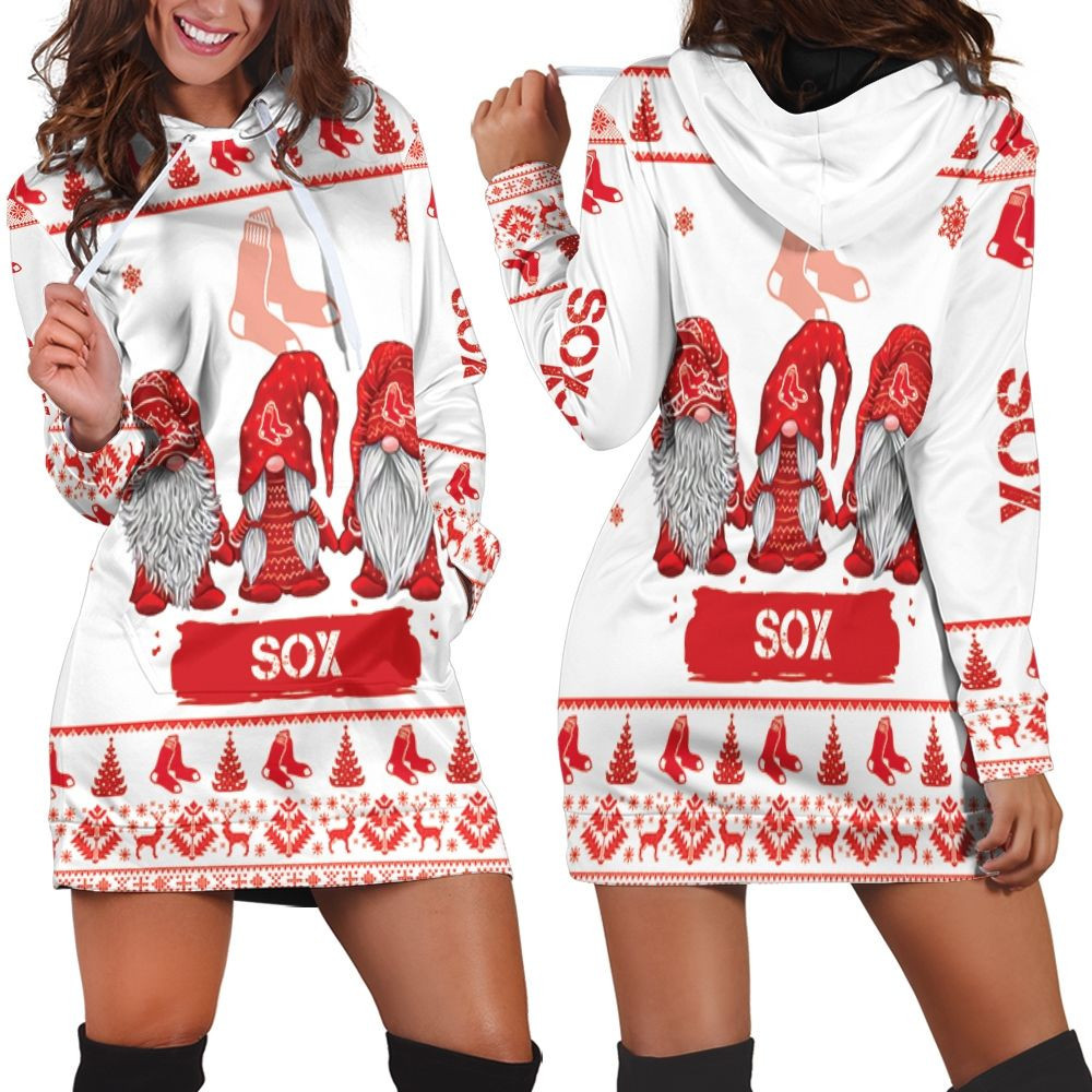 Christmas Gnomes Boston Red Soxugly Sweatshirt Christmas 3d Hoodie Dress For Women