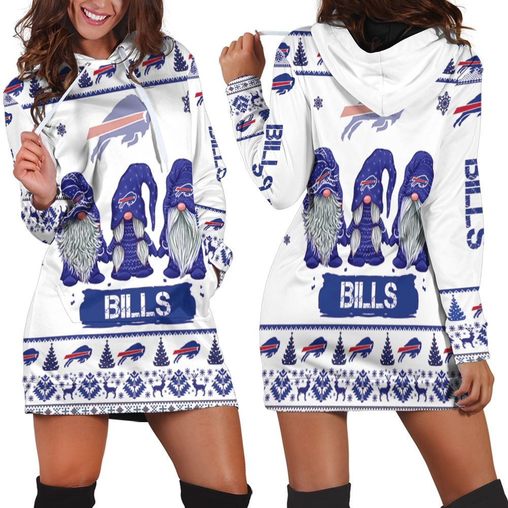 Christmas Gnomes Buffalo Bills Ugly Sweatshirt Christmas 3d Hoodie Dress For Women