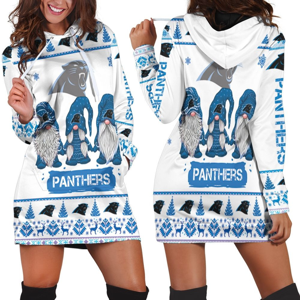 Christmas Gnomes Carolina Panthers Ugly Sweatshirt Christmas 3d Hoodie Dress For Women