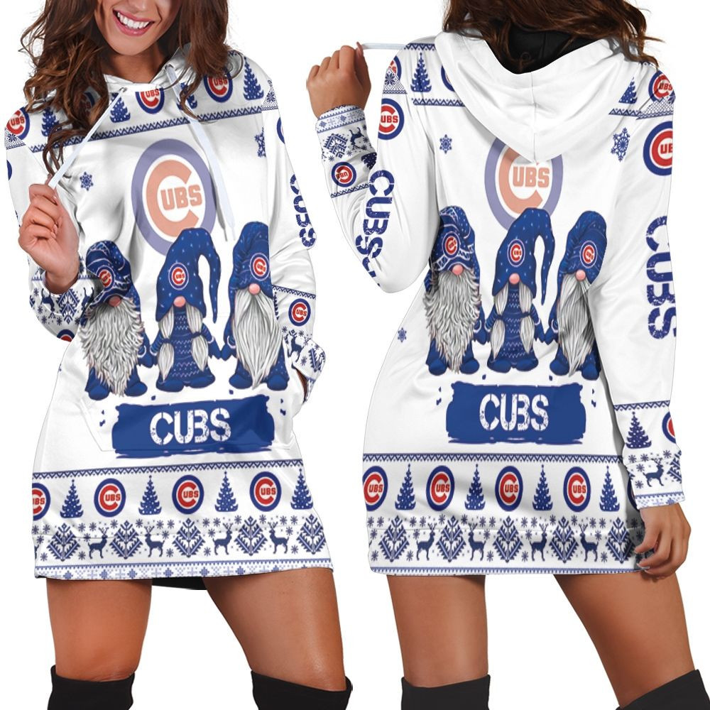 Christmas Gnomes Chicago Cubs Ugly Sweatshirt Christmas 3d Hoodie Dress For Women