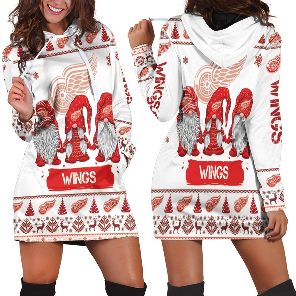 Christmas Gnomes Detroit Red Wings Ugly Sweatshirt Christmas 3d Hoodie Dress For Women