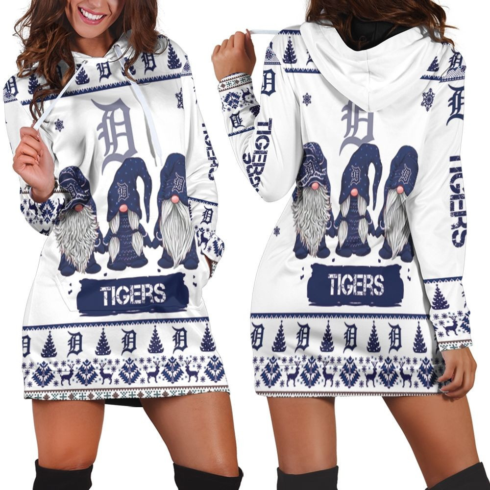 Christmas Gnomes Detroit Tigers Ugly Sweatshirt Christmas 3d Hoodie Dress For Women