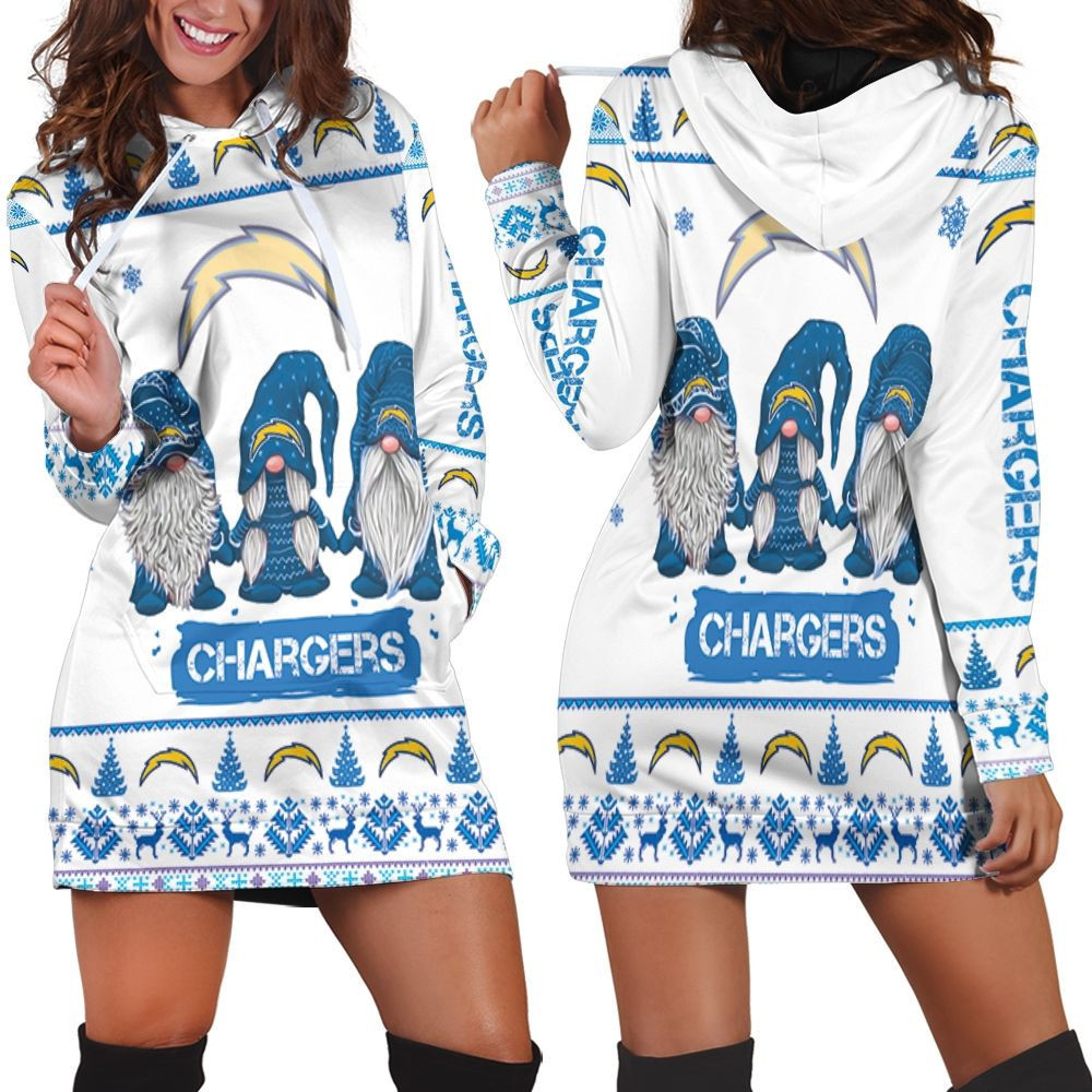 Christmas Gnomes Los Angeles Chargers Ugly Sweatshirt Christmas 3d Hoodie Dress Sweater Dress Sweatshirt Dress