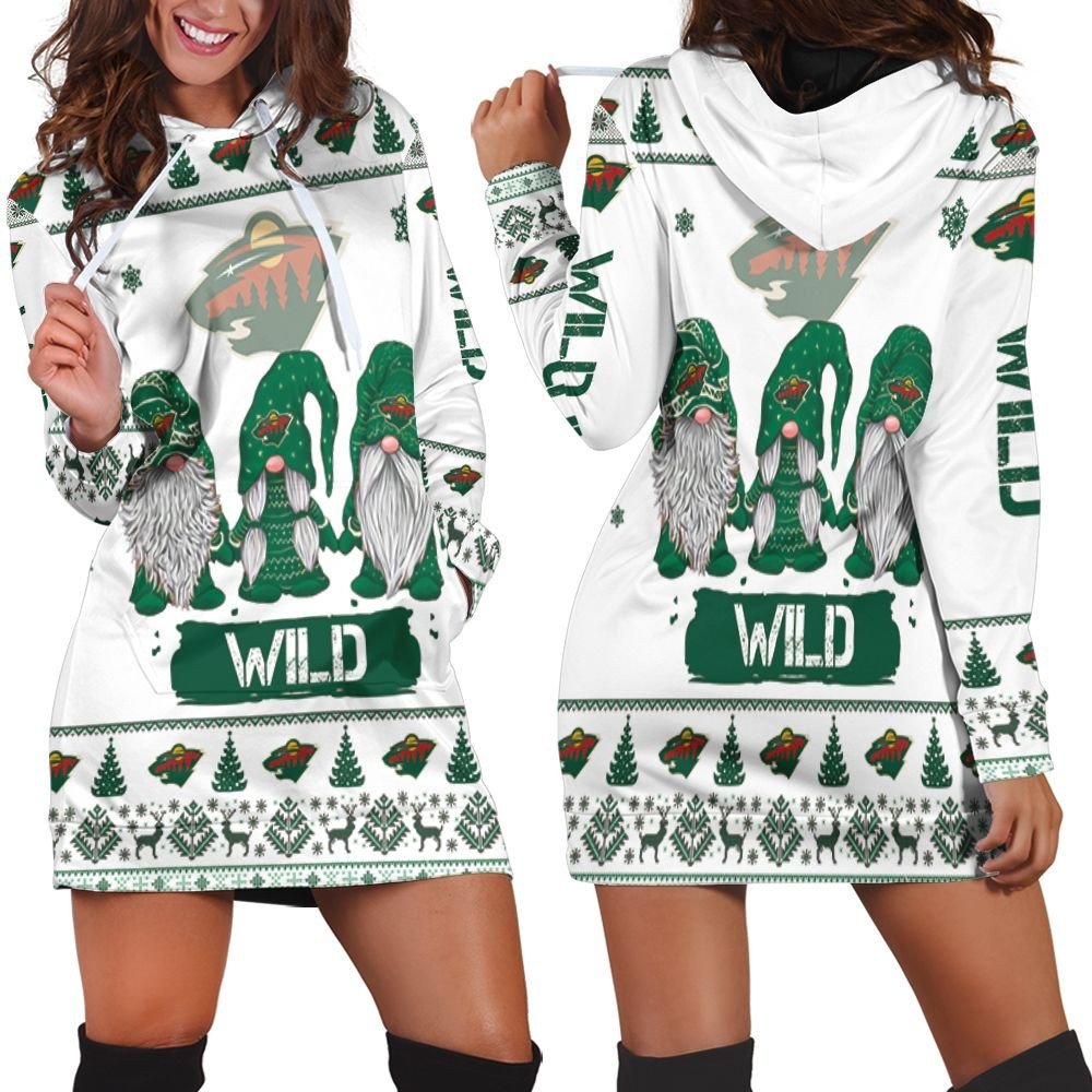 Christmas Gnomes Minnesota Wild Ugly Sweatshirt Christmas 3d Hoodie Dress For Women