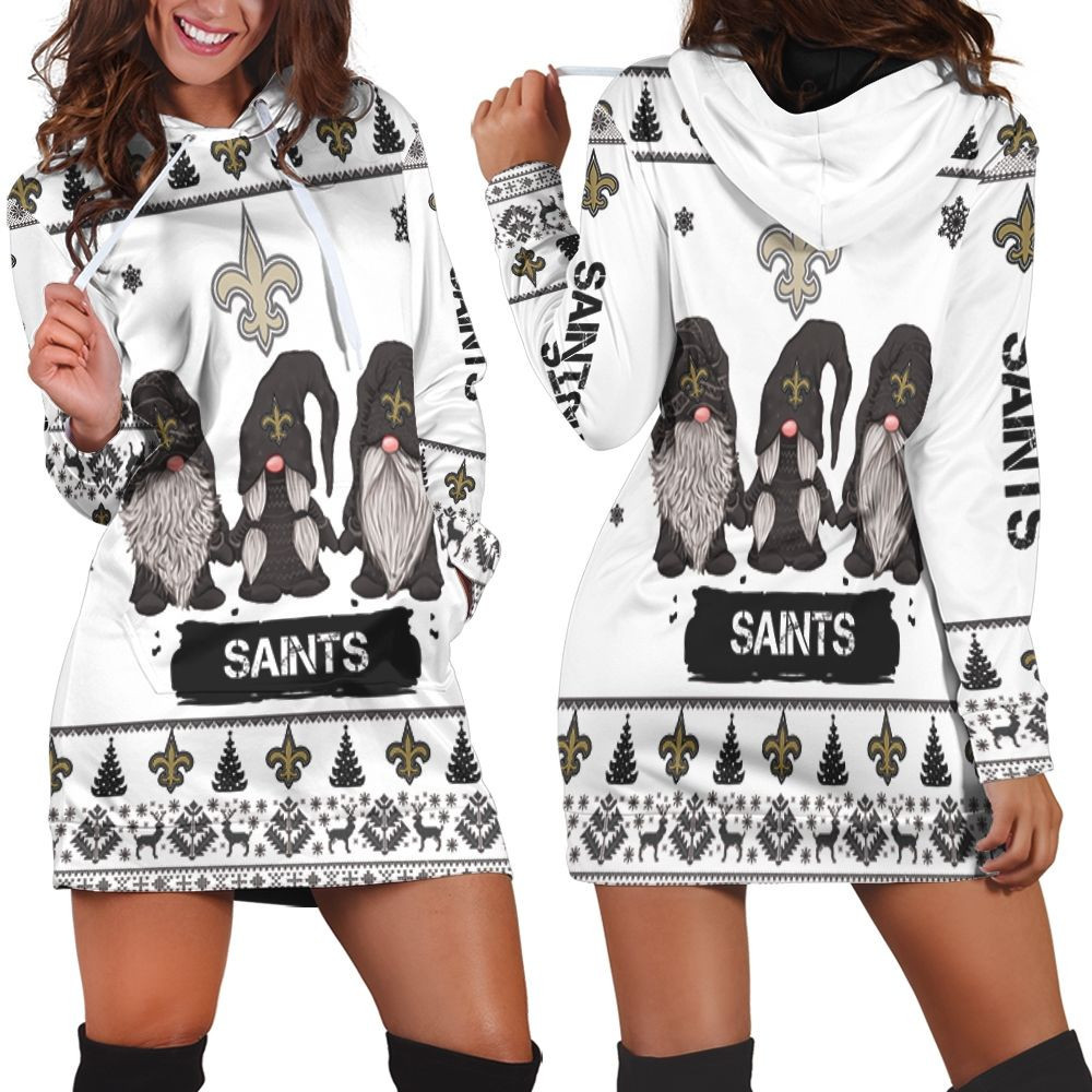 Christmas Gnomes New Orleans Saints Ugly Sweatshirt Christmas 3d Hoodie Dress For Women