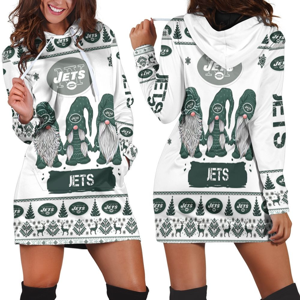 Christmas Gnomes New York Jets Ugly Sweatshirt Christmas 3d Hoodie Dress For Women