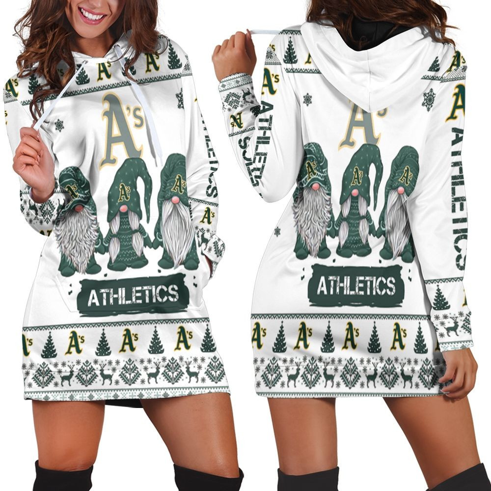 Christmas Gnomes Oakland Athletics Ugly Sweatshirt Christmas 3d Hoodie Dress For Women