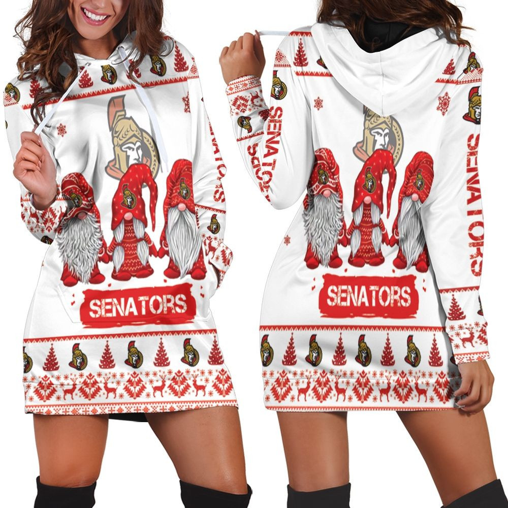 Christmas Gnomes Ottawa Senators Ugly Sweatshirt Christmas 3d Hoodie Dress For Women