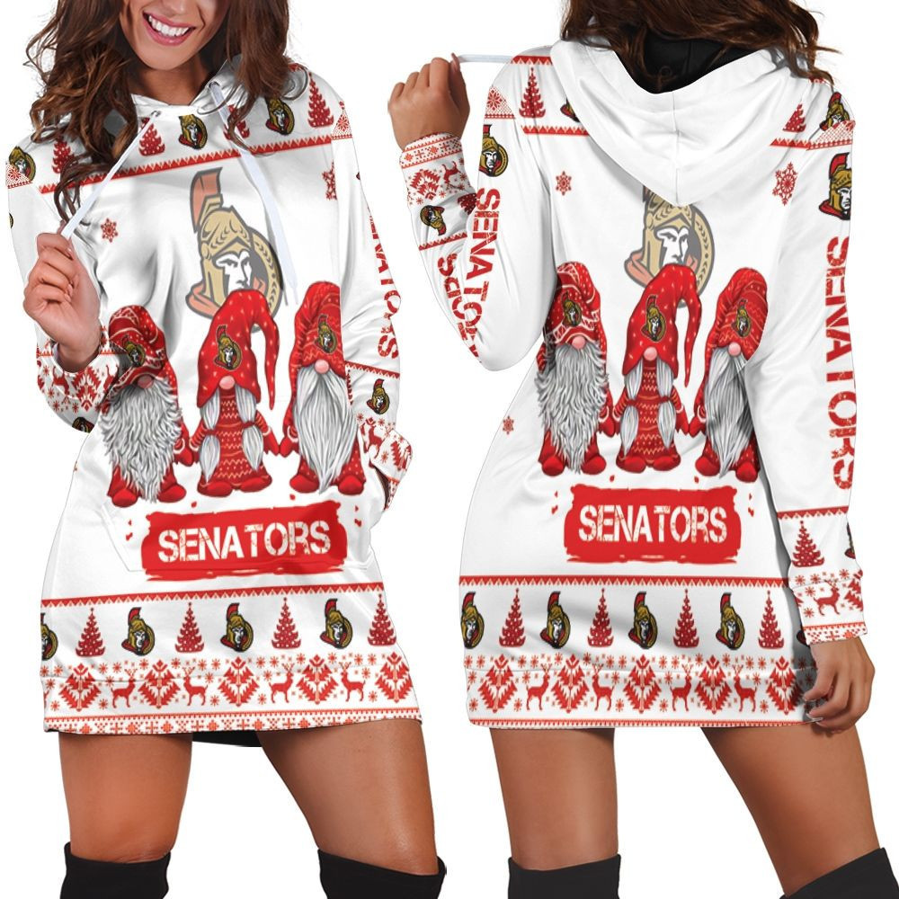 Christmas Gnomes Ottawa Senators Ugly Sweatshirt Christmas 3d Hoodie Dress Sweater Dress Sweatshirt Dress