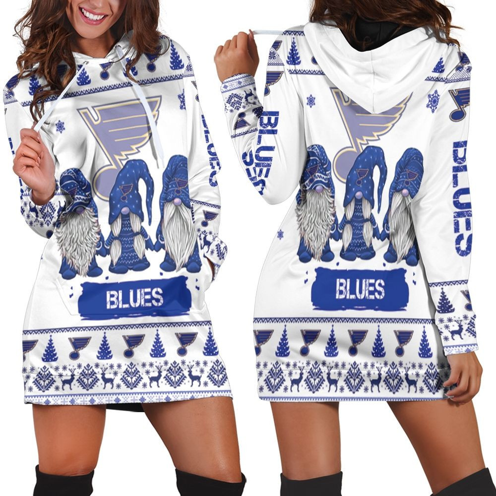 Christmas Gnomes St Louis Blues Ugly Sweatshirt Christmas 3d Hoodie Dress For Women