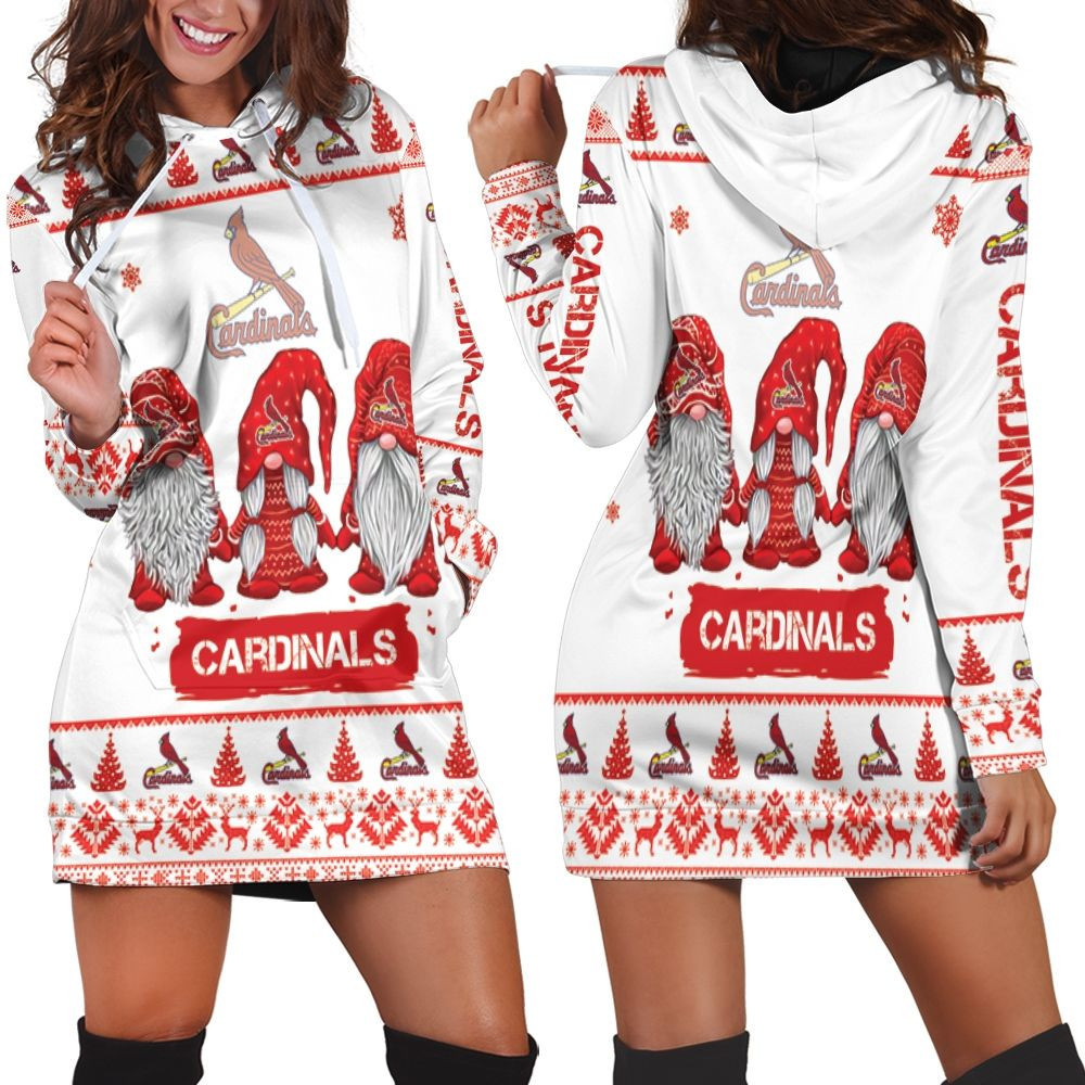 Christmas Gnomes St Louis Cardinals Ugly Sweatshirt Christmas 3d Hoodie Dress For Women