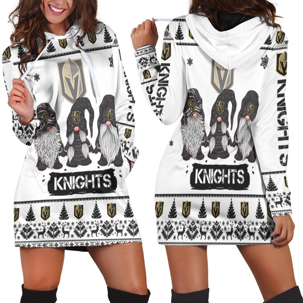 Christmas Gnomes Vegas Golden Knights Ugly Sweatshirt Christmas 3d Hoodie Dress For Women