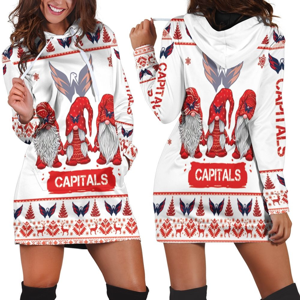 Christmas Gnomes Washington Capitals Ugly Sweatshirt Christmas 3d Hoodie Dress For Women