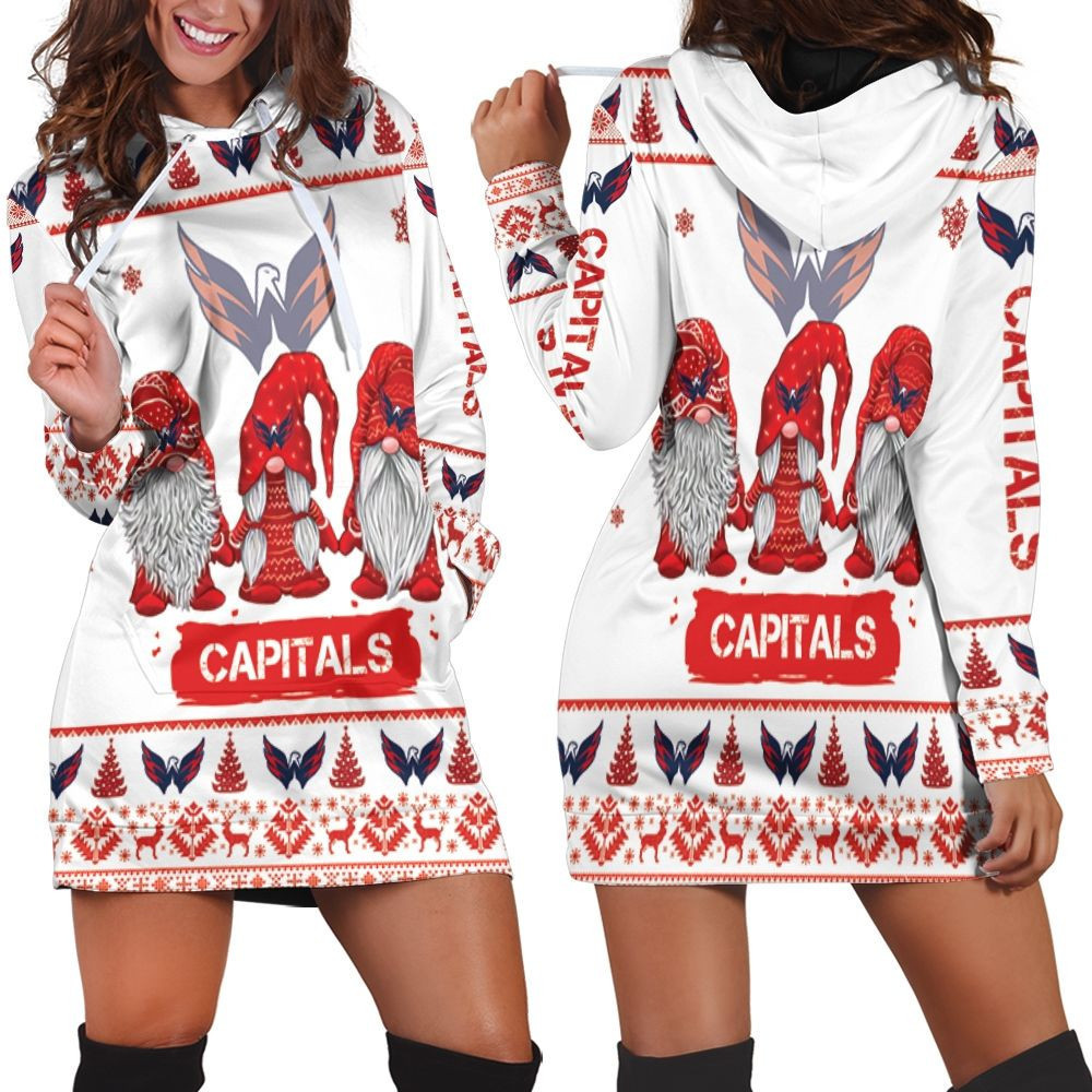 Christmas Gnomes Washington Capitals Ugly Sweatshirt Christmas 3d Hoodie Dress Sweater Dress Sweatshirt Dress