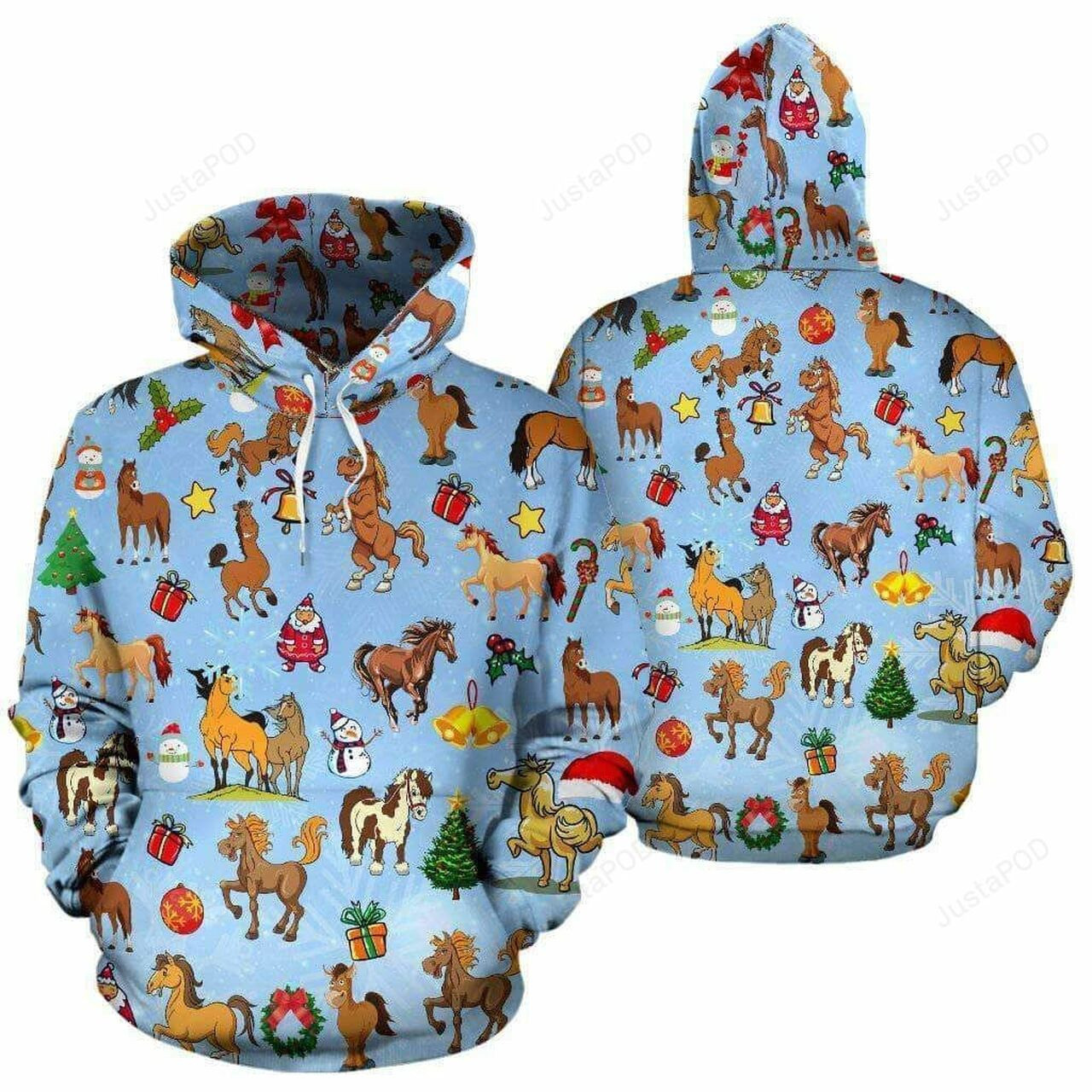 Christmas Horse All Over For Unisex 3d All Over Print Hoodie