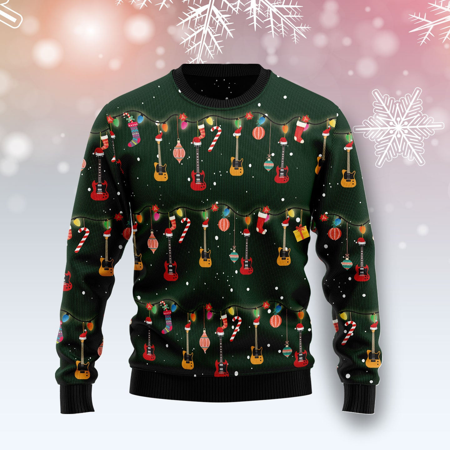 Christmas Instrument Electric Guitar Ugly Christmas Sweater, Ugly Sweater For Men Women, Holiday Sweater