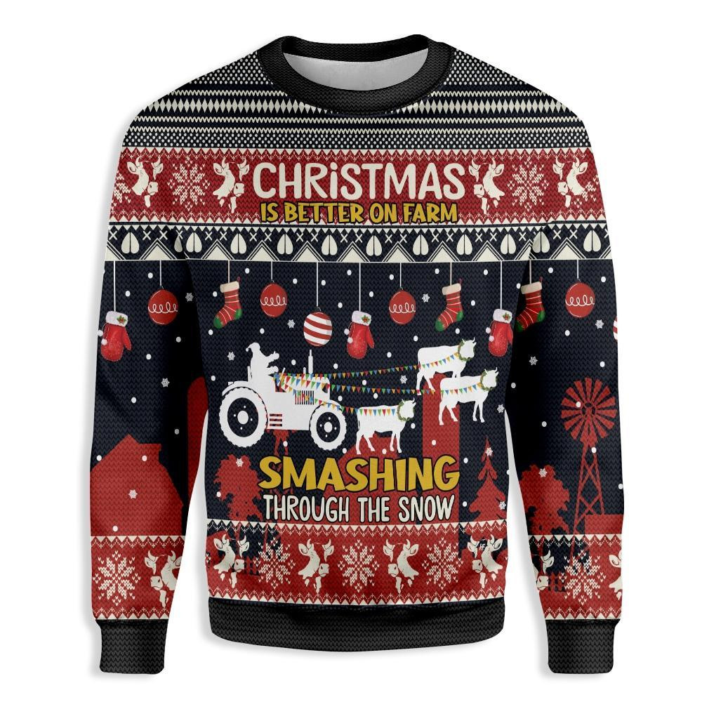 Christmas Is Better On Farm Ugly Christmas Sweater