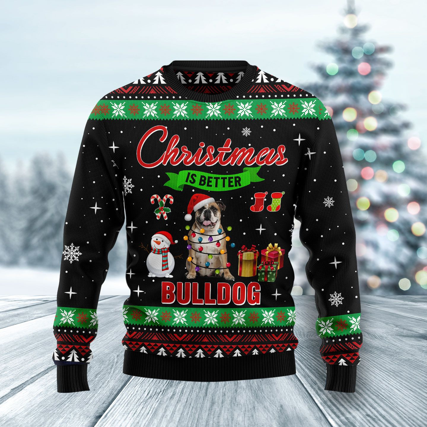 Christmas Is Better With Bulldog Ugly Christmas Sweater Ugly Sweater For Men Women