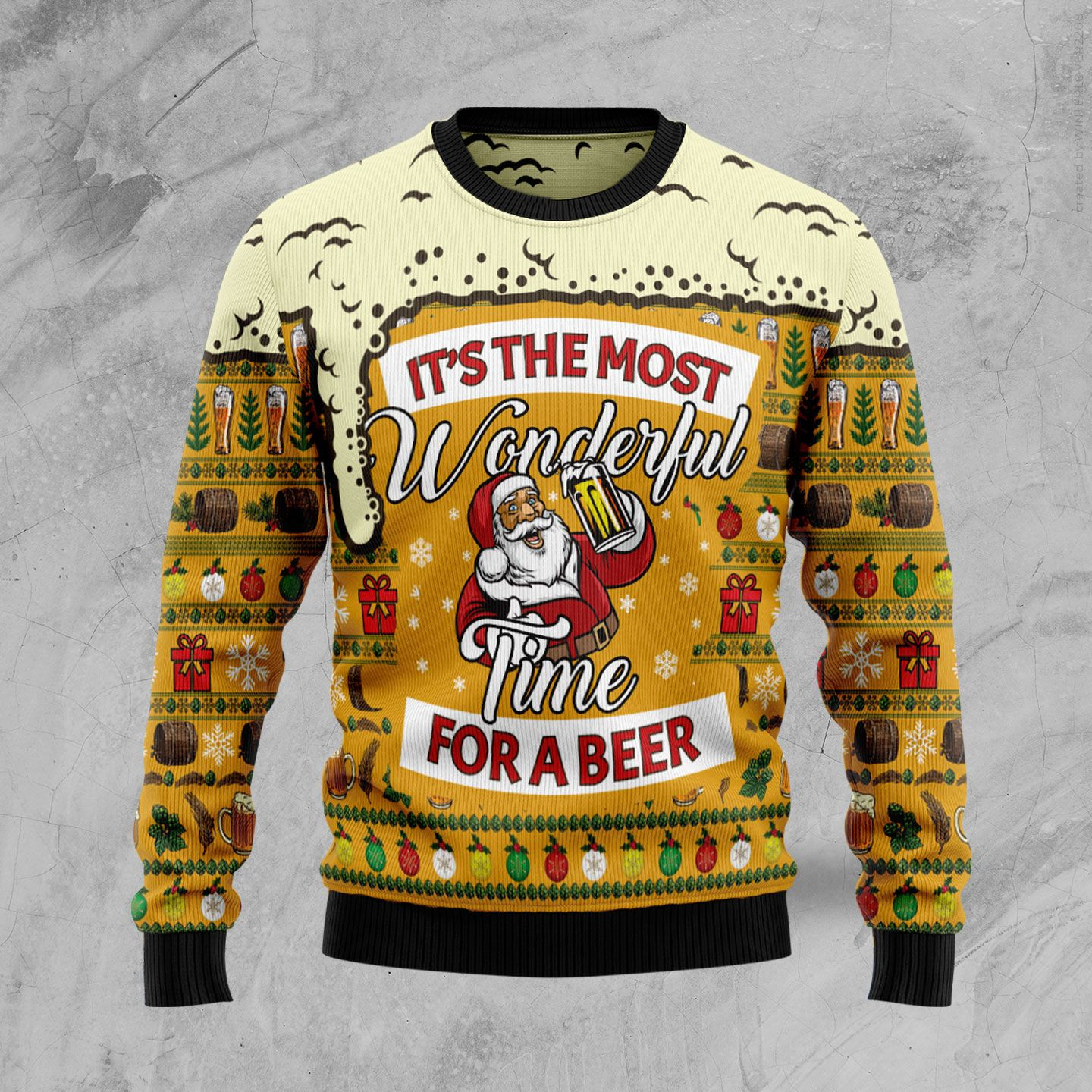 Christmas Most Wonderful Time For Beer Ugly Christmas Sweater Ugly Sweater For Men Women