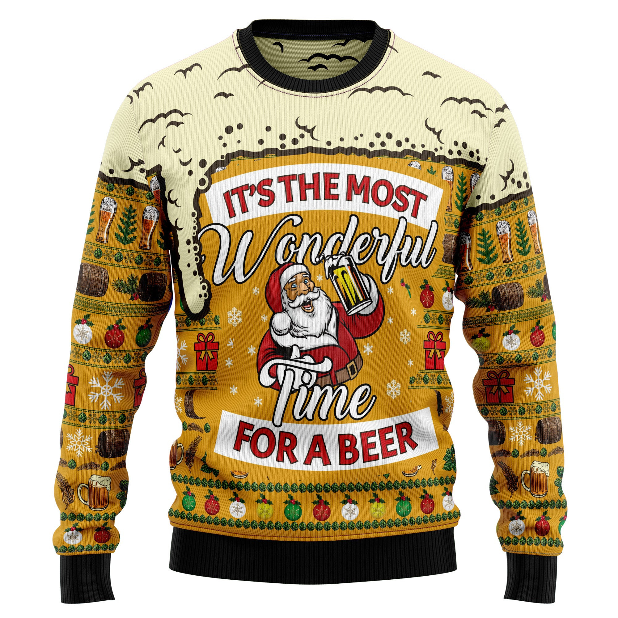 Christmas Most Wonderful Time For Beer Ugly Christmas Sweater