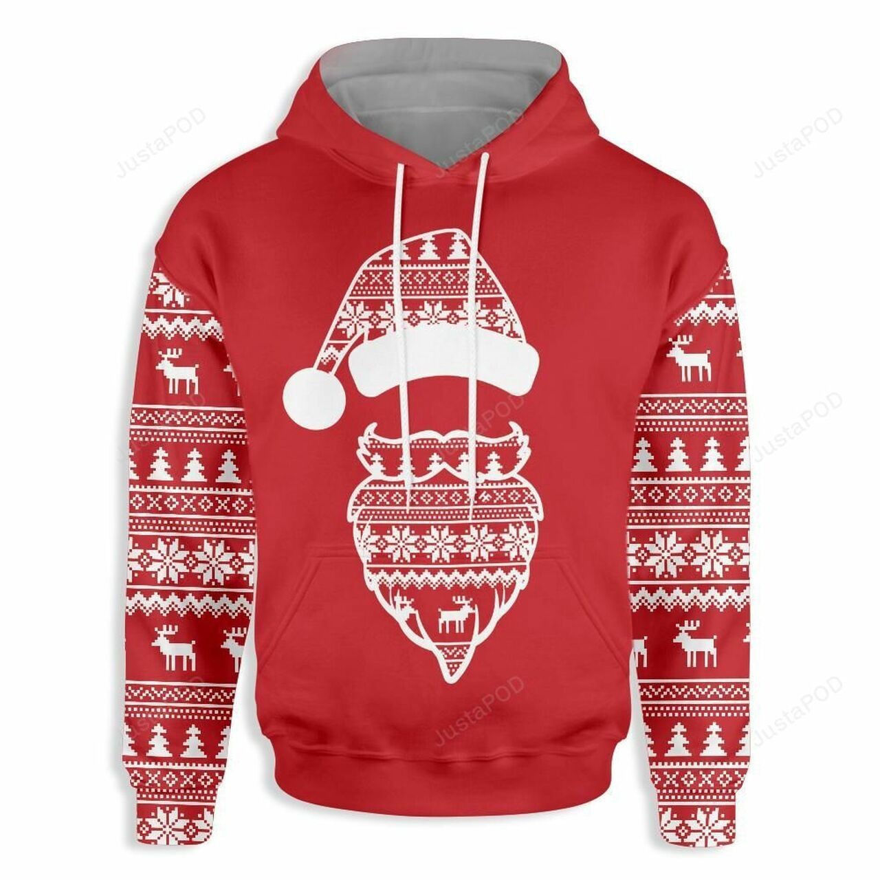 Christmas Pattern Santa Claus Face 3d All Over Print Hoodie