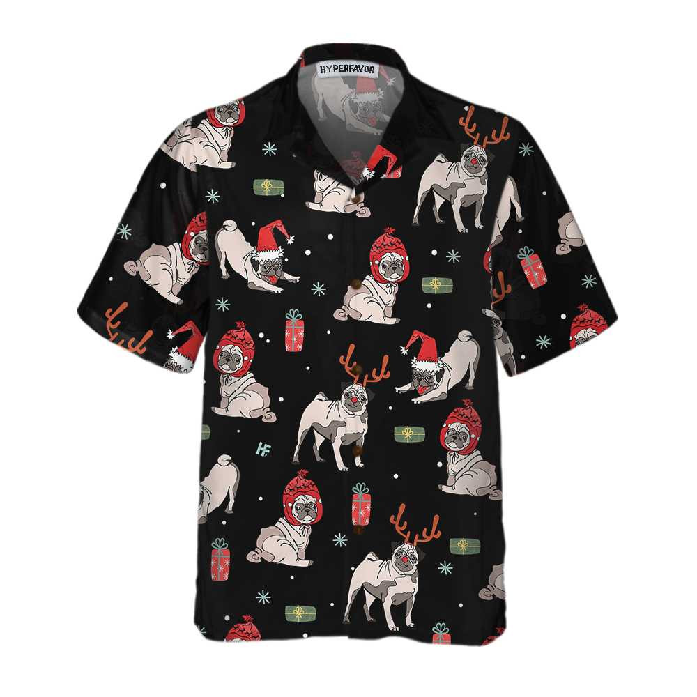 Christmas Pug Dog Hawaiian Shirt Christmas Pug Shirt For Men  Women Best Christmas Gift Idea