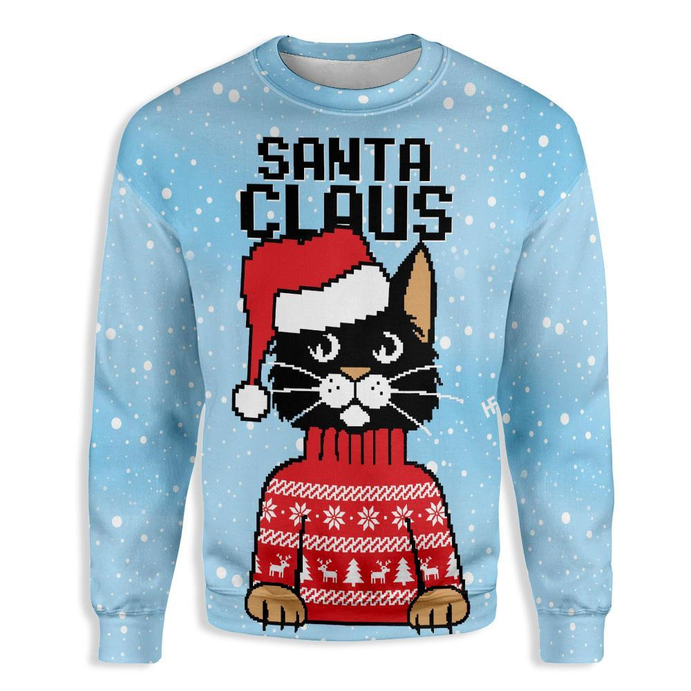 Christmas Santa Claus Cat Ugly Christmas Sweater Ugly Sweater For Men Women