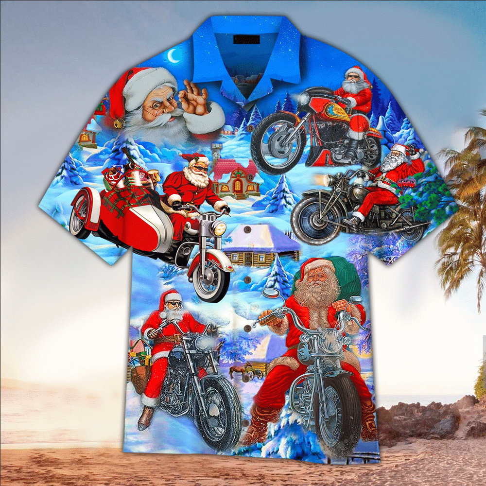Christmas Santa Hawaiian Shirt Santa Button Up Shirt For Men and Women