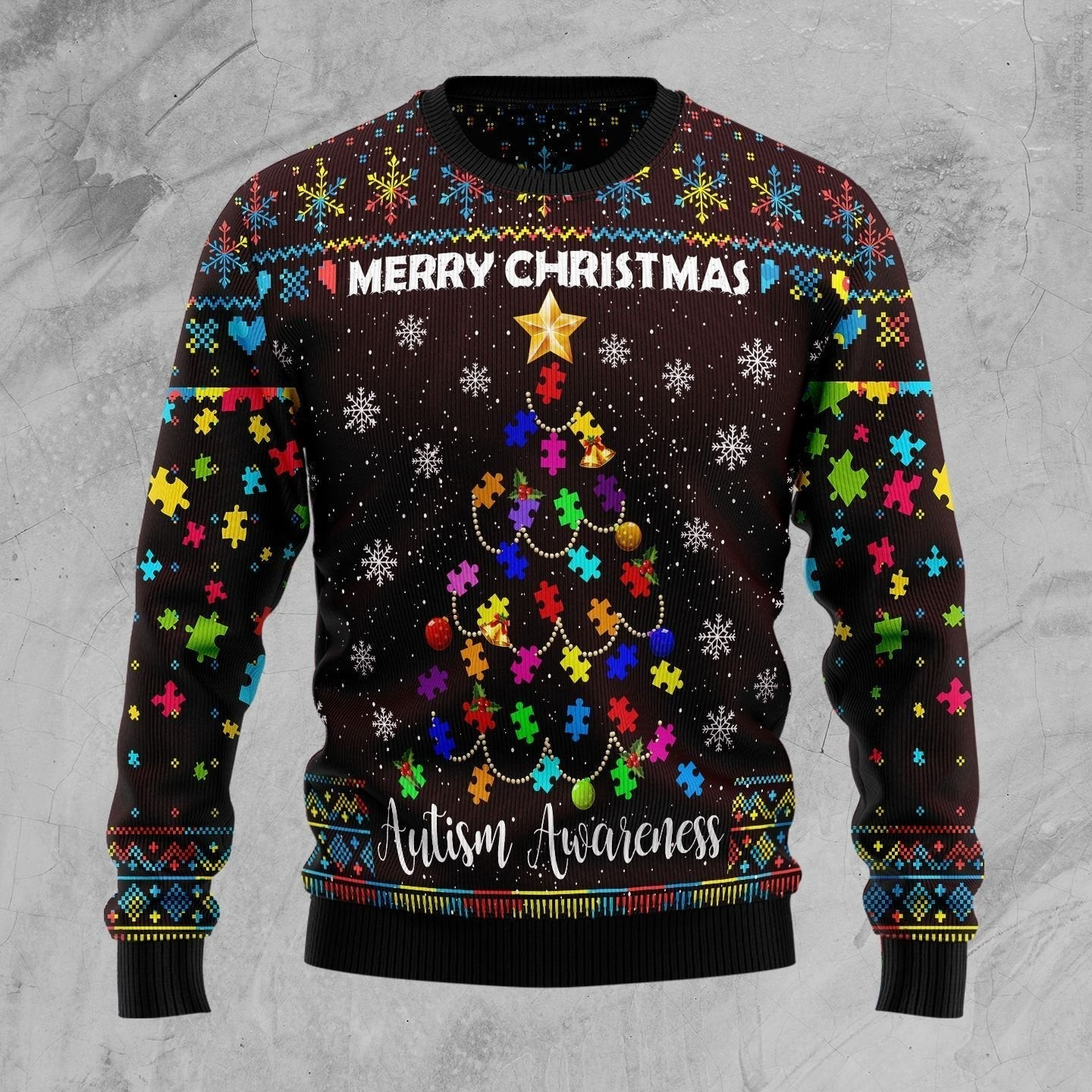 Christmas Tree Autism Awareness Ugly Christmas Sweater